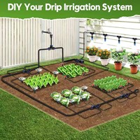 F162 Kit d'irrigation goutte à goutte Matériau PE de 30 mètres pour plantes en pot Utilisation en extérieur; Système d'arrosage