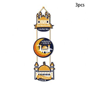 Drapeau suspendu Ramadan Kareem Eid Mubarak, bannière de porte Eid pour chambre à coucher, décoration de maison Ramadan Eid - Product Image 4