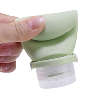 Botol Sampo Silikon Anti Bocor, Dapat Digunakan Kembali, Isi Ulang, Ukuran Perjalanan, Set Botol Tabung Lotion dengan Tas Perlengkapan Mandi