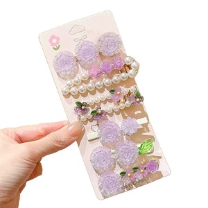 6 pz/set nobile fiore di cristallo traslucido primavera frangetta forcina di moda Pc fresco grande fiore forcina donna bambino decorazione dei capelli - Product Image 6