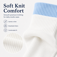 Chaussettes antidérapantes personnalisées OEM à marque privée pour Pilates et Yoga, avec nœud, bord côtelé très élastique et semelle en silicone