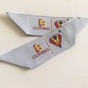 Rápido ropa personalizada ropa Camiseta cuello etiquetas impresión con Logo pegatinas para ropa Transferencia de Calor hierro en etiqueta tejida