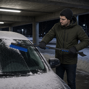 Brosse à neige d'hiver pour voiture avec manche télescopique en fer, <span class=keywords><strong>raclette</strong></span> à mousse et grattoir à glace pour <span class=keywords><strong>pare</strong></span>-<span class=keywords><strong>brise</strong></span> de SUV et <span class=keywords><strong>camion</strong></span> - Product Image 3