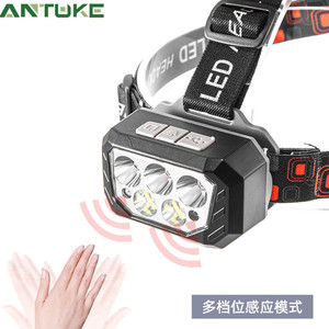 Linterna frontal LED recargable transfronteriza con sensor de movimiento, alcance de 300-499 m, para minería, pesca nocturna y uso en exteriores - Product Image 5