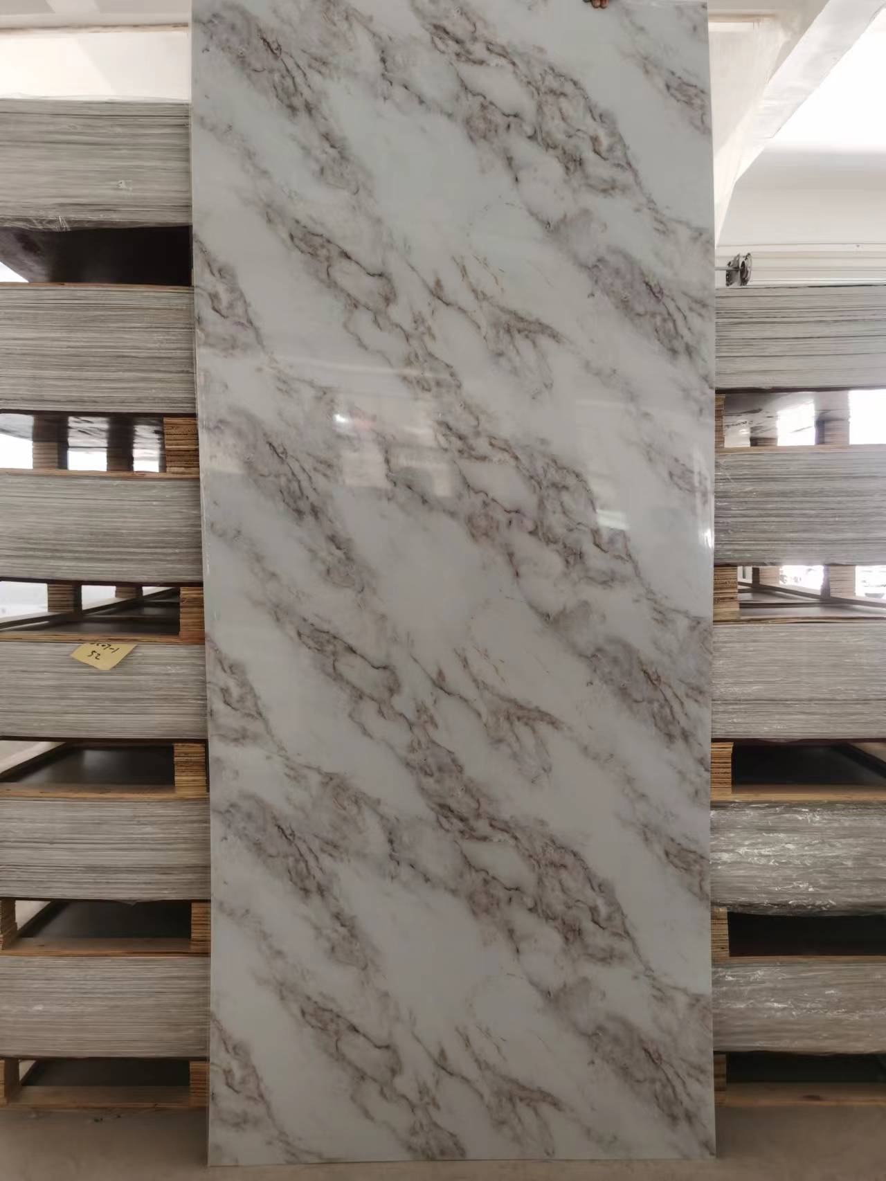 1220x2800mm PVC Marble Sheet Interior Decorative High Glossy For Bathroom