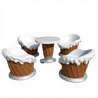 Ensemble de table et chaises créatives sur mesure pour glacier, hôtel, parc, décoration extérieure, fabricant de mobilier commercial