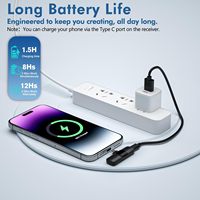 Micrófono Lavalier Inalámbrico Profesional para iPhone/iPad Android, Audio Nítido, Reducción de Ruido, Indicador de Batería