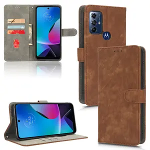 Camera Protection Leather Case RFID Blocking Card Holder Wallet Case for Motorola Moto G Play 2023 Leather Case Cover Shell