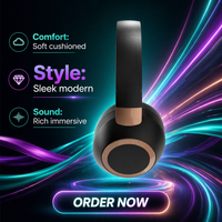 Headphone Nirkabel Premium BT 5.3 2.4GHz Dual Mode ANC Peredam Kebisingan Latensi Rendah Headset Gaming USB Dongle IPX-6 Over-Ear