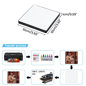 Vente en gros de supports vierges pour sublimation, forme carrée, en plastique moderne, pour décoration intérieure, avec lecteur de musique, aimant puissant, réutilisables pour réfrigérateur, personnalisables - Product Image 1