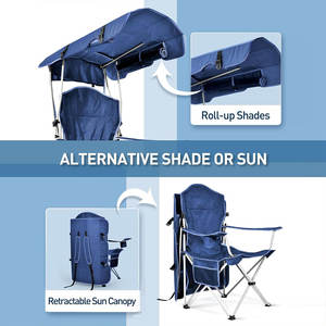 حقيبة ظهر محمولة من الألمنيوم عالية الجودة من Bestex مع مظلة ، كرسي تخييم قابل للطي مخصص في الهواء الطلق مع مظلة - Product Image 5