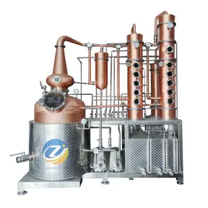 Distillateur ZJ 500l Copper Gin vodka Distillateur tranquille Machine de distillation d'alcool Équipement de distillerie d'alcool