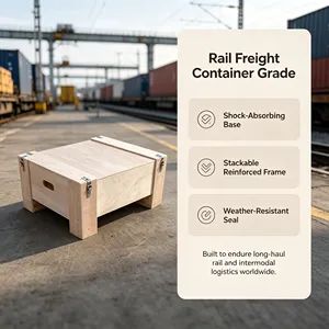 Split Buckle Freight Wooden <b>Crate</b> Food Processing Equipment Bulk Shipment Railway Container Transport Case - Product Image 5
