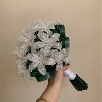 Buket Bunga Mewah Berhias Manik-Manik Lily, Buket Pernikahan Buatan Tangan, Rangkaian Bunga, Dekorasi Rumah, Pemasok Butik