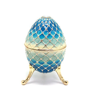 Shinnygits-caja de joyería esmaltada en forma de huevo de Pascua, regalo de negocios, recuerdo, Faberge - Product Image 1