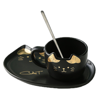Mug Simons Cat, tasse en céramique mignonne avec plateau, ensemble de petit-déjeuner en porcelaine, mug à café avec plateau à dessert, Tazas Cat