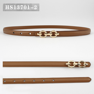 <span class=keywords><strong>Ceinture</strong></span> en jean marron à double cercle pour femmes - Product Image 3