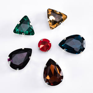 Klaue Stein Glas DIY Strass Mischformen Vier punkt Edelstahl Nähen auf Kristall Lose 50 Stück 2 Taschen Strass für Make-up - Product Image 2