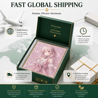 Planche Shikishi Anime Personnalisée en Or Gaufré, Planche Artistique Holographique, Cadeau de Collection Premium pour Fans