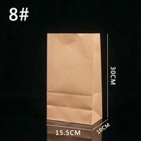 Sacs en papier kraft personnalisés pour l'emballage alimentaire, sacs à emporter en papier brun, sacs jetables recyclables pour boulangerie, restaurant, shopping