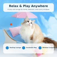 Nouveau design : lit de repos pour chat d'été en maille respirante avec oreiller et parasol suspendu