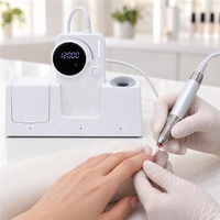 Perceuse à ongles professionnelle, moteur sans balais 40000 tr/min, acier inoxydable, portable, rechargeable, support magnétique, prise Type C