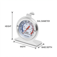Termometer Kulkas Anti Air Berbahan Baja Tahan Karat dan Logam Campuran, Tanpa Listrik, untuk Penyimpanan Dingin, Freezer, Dapur Rumah Tangga