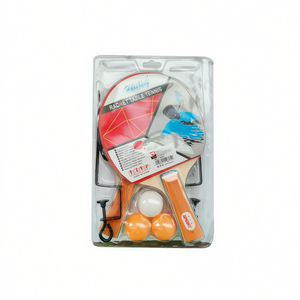 Set di racchette da ping pong con palla e rete per il gioco del tennis da tavolo - Product Image 1