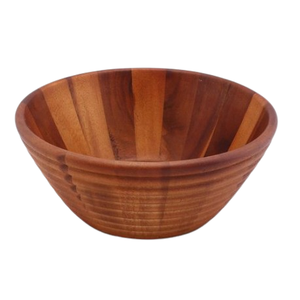 Meilleure vente bol en bois d'acacia couleur marron forme arrondie table à manger bol de service décoratif en bois naturel - Product Image 2