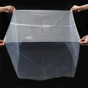 Custom Logo Printed Extra Thickness Transparent Packing Lining Film Sealing Bottom Square Bag