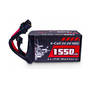 Batterie Lipo 6S 1550mAh 22.2V 160C Prise XT60 Rechargeable Haute Capacité Boîtier Souple Compatible avec Drone FPV RC Quadricoptère - Product Image 1