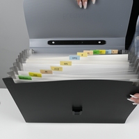 Organisateur de fichiers en expansion A4 A5 B5 13 poches et onglets d'index 0.7mm d'épaisseur PP poignée élastique bouton-pression durable Logo personnalisé