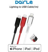 Câble de charge rapide en nylon tressé Dairle, câble de charge mobile haute vitesse, certifié MFi, USB A vers Lightning