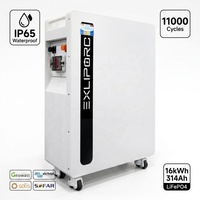 Batterie domestique LiFePO4 16 kWh 314 Ah étanche IP65, 11 000 cycles, stockage solaire extérieur tropical, stock Thaïlande, CE IEC62619