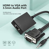 Adaptador VGA a HDMI con Audio, Conversor de Video HD 1080P 60Hz, Dongle para PC Portátil a Pantalla HDMI o Proyector, Sin Controlador