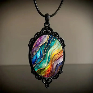 Collier Rétro Halloween Bestseller, Pendentif Papillon Soleil, Amulette Œil Ovale, Pendentif Arbre de Vie Sorcière, Autres Colliers Tendance - Product Image 3