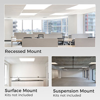 Éclairage LED commercial moderne, panneau plat 2x2 2x4 600x600 595*595mm 30W/40W/50W, aluminium ultra-fin 110lm/W pour la maison et le bureau