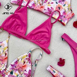 Maillot de bain brésilien deux pièces personnalisé pour femmes, imprimé floral, maillot de bain sexy, costume de bain, mini micro bikini - Product Image 5