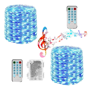 ไฟ LED สายทองแดง ประดับตกแต่ง แบบเส้นยาว 5 ม./10 ม. ควบคุมด้วยเสียงเพลงผ่าน USB กันน้ำ IP44 สำหรับเทศกาลคริสต์มาส - Product Image 1