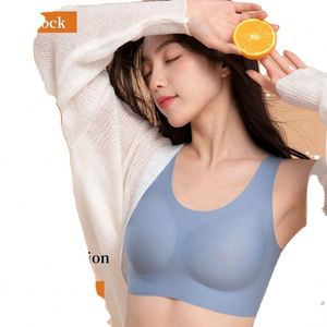 Alta calidad talla única sin rastro corte láser sin costuras Jelly Sleep Yoga acolchado tubo superior sujetador camiseta con función de realce para mujeres - Product Image 1