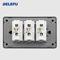 DELEFU Enchufe USB de Acero Inoxidable Negro Duradero Tipo 10A/20A Modelo Brasileño 118 con Carga Rápida Tipo-C de 20W