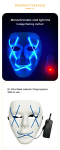 Vente chaude Anonymous Guy Fawkes PVC Masque Hacker Halloween Party Horror Style avec EL Wire pour les événements à thème de vacances Fêtes LED - Product Image 5