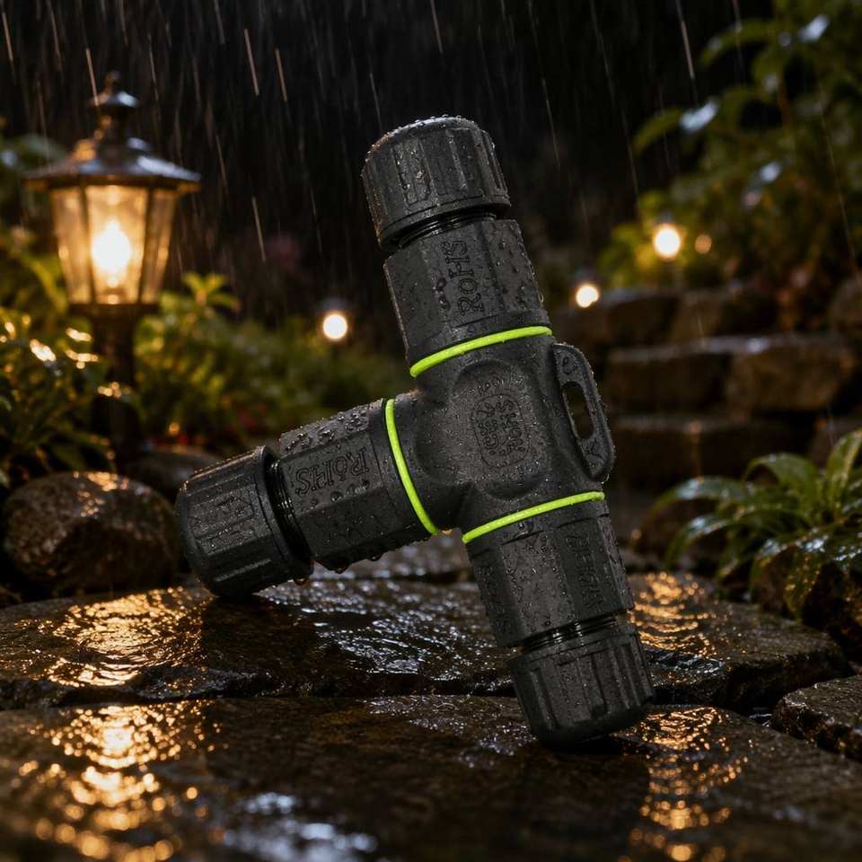 IP68 4-Pin T-Connector Quick Connect Waterproof Splice Adapter