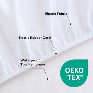Pelindung Kasur & Penutup Kasur Anti Air & Bernapas, Putih, OEM Grosir - Product Image 5