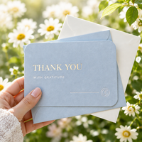 Ensemble de cartes de remerciement personnalisées, cartes de remerciement de mariage personnalisées avec feuille d'or, enveloppes, papeterie de luxe