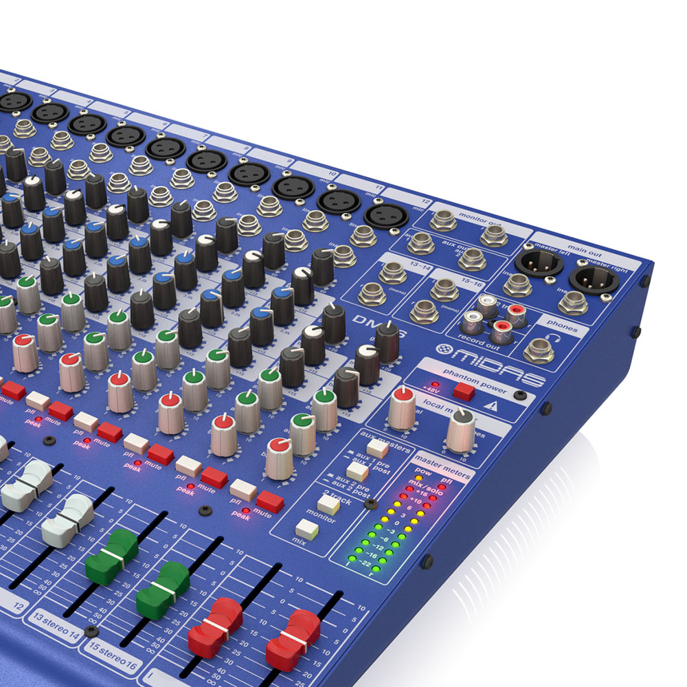 MIDAS DM16 Analog Mixer - 16-Channel PA Sound System