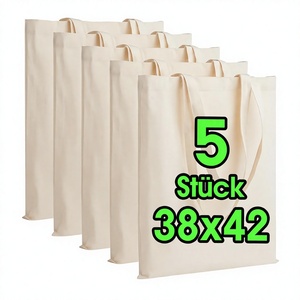 Recycled Cotton Canvas Shopping Tote <b>Bag</b> Wholesale Reusable Long Ribbon Rope Handle Custom Logo Print Letter Beach <b>Gift</b> - Product Image 3