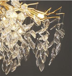 Lampadario di Lusso PM in Cristallo K9 con Rami in Alluminio Dorato, Lampada a Sospensione Moderna per Soggiorno e Sala da Pranzo, <span class=keywords><strong>Illuminazione</strong></span> Decorativa per la <span class=keywords><strong>Casa</strong></span> - Product Image 3