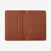 Dompet Kulit PU Bertekstur Pebble Grain Custom Logo Grosir, Penutup Paspor Lipat Dua, Tempat Kartu Kredit, ID, dan Uang Tunai Multi Slot