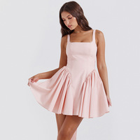 Camisole française jupe papillon rosée dos robe pour femmes soirée Sexy jupe courte